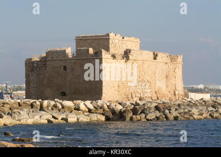 Burg am Hafen von Paphos, Paphos, Zypern Stockfoto