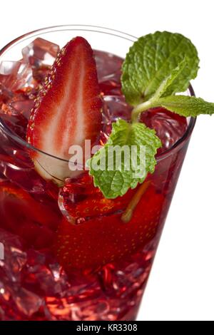 Erdbeere und Limette zu trinken Stockfoto