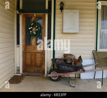 Traditionelle australische Wohnungen für Weihnachten in Tasmanien, Australien eingerichtet. Stockfoto