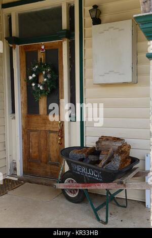 Traditionelle australische Wohnungen für Weihnachten in Tasmanien, Australien eingerichtet. Stockfoto