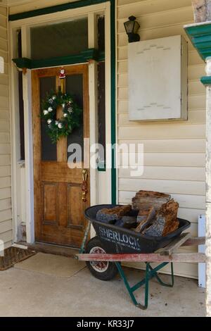 Traditionelle australische Wohnungen für Weihnachten in Tasmanien, Australien eingerichtet. Stockfoto