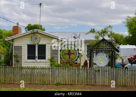 Traditionelle australische Wohnungen für Weihnachten in Tasmanien, Australien eingerichtet. Stockfoto