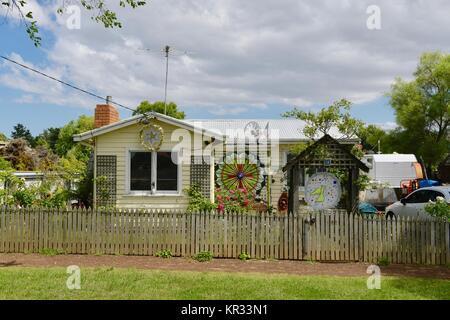 Traditionelle australische Wohnungen für Weihnachten in Tasmanien, Australien eingerichtet. Stockfoto