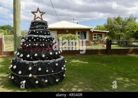 Traditionelle australische Wohnungen für Weihnachten in Tasmanien, Australien eingerichtet. Stockfoto