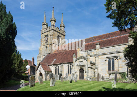 Kirche St. Johannes der Täufer, High Street, Penshurst, Kent, England, Vereinigtes Königreich Stockfoto