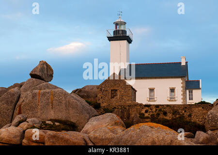 Le Phare de Pontusval, Brignogan-Plages, Frankreich Stockfoto