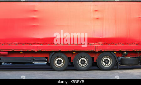 Seite des roten Lieferwagen Stockfoto