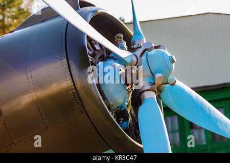 Flugzeug Propeller close-up Stockfoto