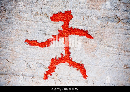 Prähistorische felsenschnitzen Felszeichnungen auf Stein Oberfläche closeup Stockfoto