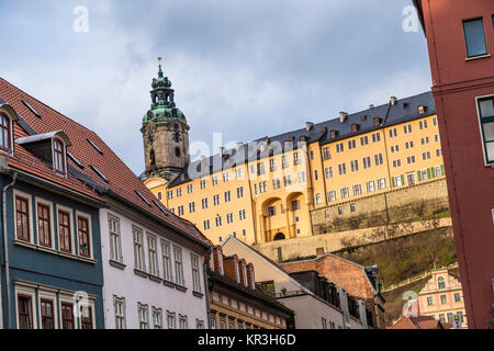 Blick auf die Altstadt von Rudolstein in Thüringen Stockfoto