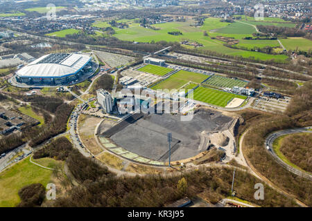 Ehemalige Park Stadion neben der Arena Auf Schalke, Veltinsarena, Schalke 04, Schulungen von S04, Gelsenkirchen, Ruhrgebiet, Nordrhein-Westph Stockfoto