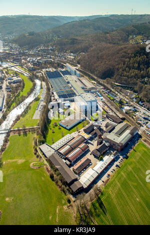 Bilstein Bilstein Kälte HANDELS KG, Band, Lenne Fluss, Hagen, Ruhrgebiet, Nordrhein-Westfalen, Deutschland, Hagen, Ruhrgebiet, Nordrhein-Westfalen, Germa Stockfoto