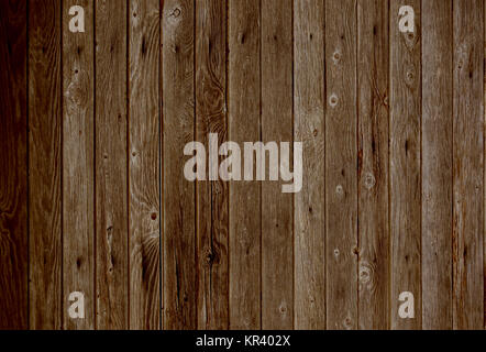 Hintergrund mit dunkelbraunen Holzbrettern als rustikaler Hintergrund Stockfoto