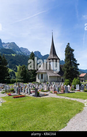 Kirche in Rougemont Kanton Waadt Schweiz Stockfoto