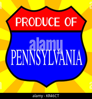 Produzieren von Pennsylvania Schild Stockfoto