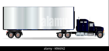 Lkw-Zugmaschine und Anhänger Stockfoto