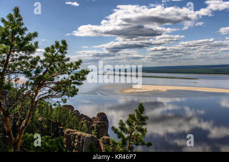 Die Aussicht von oben von Lena Säulen Nationalpark Stockfoto