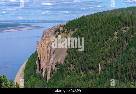 Die Aussicht von oben von Lena Säulen Nationalpark Stockfoto