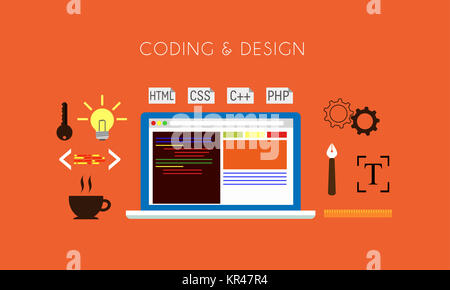 Programmierung und Design Stockfoto