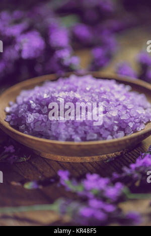 Lavender Meersalz Stockfoto