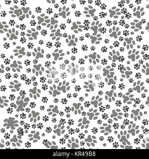 Nahtlose Katze Tier Pfote Muster Stockfoto