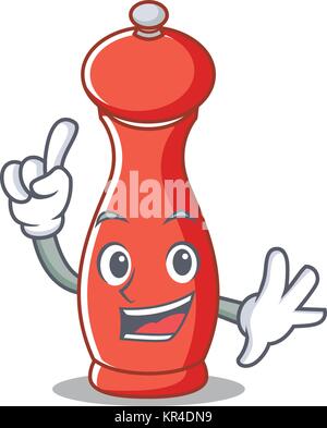 Finger Pfeffermühle Charakter Cartoon Stock Vektor