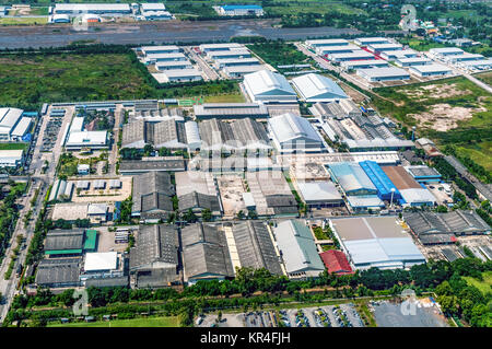 Industrial Estate Land Entwicklung Konstruktion Luftaufnahme Stockfoto