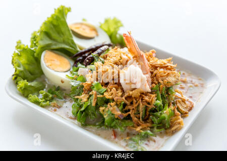 Winged Bohnen-Salat mit Garnelen Stockfoto