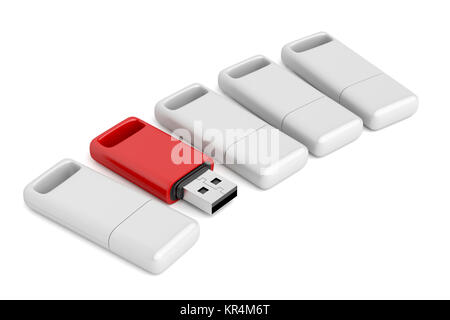 Rot usb-stick Stockfoto