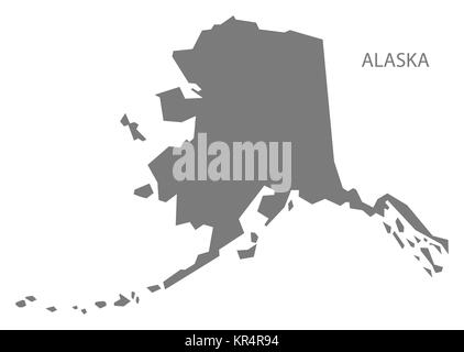 Alaska USA Karte grau Stockfoto