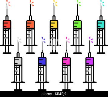 Satz von cyrringe Symbole mit bunte Impfstoff Stock Vektor