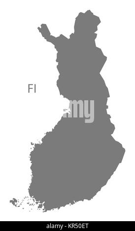 Finnland Karte grau Stockfoto