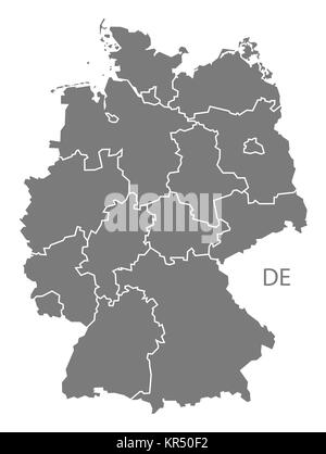 Deutschland Karte grau Stockfoto