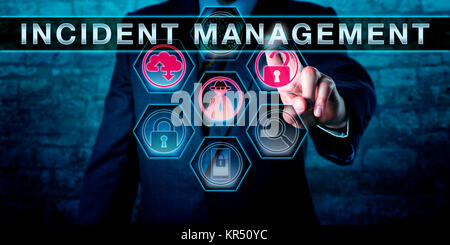 IT Service Manager Drücken INCIDENT MANAGEMENT Stockfoto