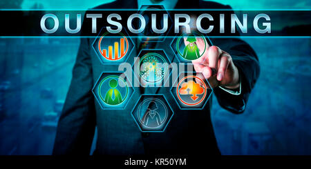 Human Resources Manager Drücken OUTSOURCING Stockfoto