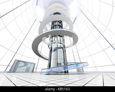 Science Fiction-Architektur-Visualisierung. 3D Abbildung gerendert. Stockfoto