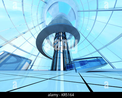 Science Fiction-Architektur-Visualisierung. 3D Abbildung gerendert. Stockfoto