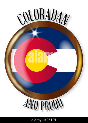 Colorado stolze Flagge Button Stockfoto