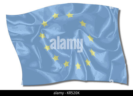 EU-Seide-Flagge flattern Stockfoto