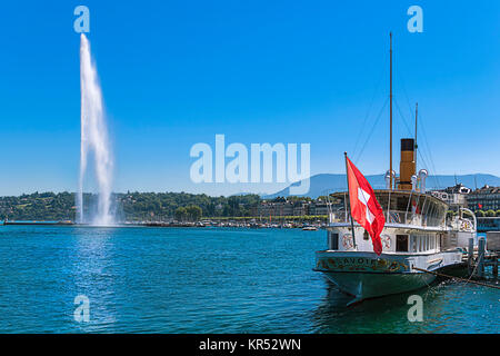 Die Savoie einen historischen Dampfschiff auf dem Genfer See Stockfoto