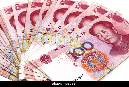 Chinesische Yuan Geld 100 Banknoten Stockfoto