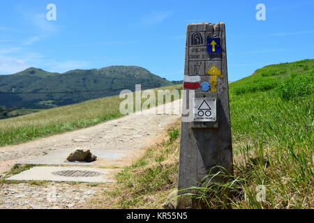 Fernwanderweg Markierungen in Spanien Stockfoto