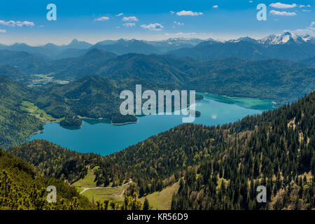 walchensee aus der Vogelperspektive Stockfoto