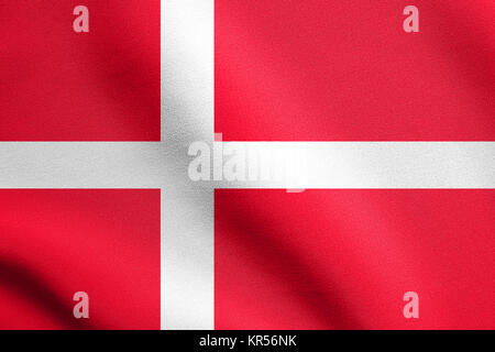 Flagge schwenkten in Wind mit Stoff Textur Stockfoto