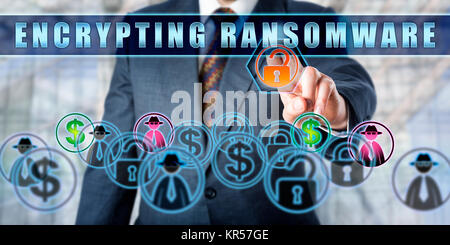 Corporate Benutzer verschlüsseln RANSOMWARE Stockfoto