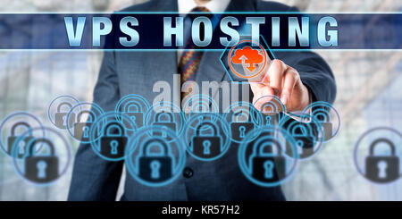 Corporate Kunden Drücken VPS HOSTING Stockfoto