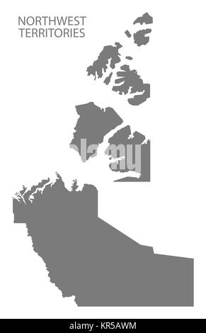 Northwest Territories Kanada Karte grau Stockfoto