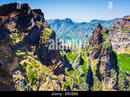 Berglandschaft. Pico Do Arieiro. Madeira, Portugal, Europa. Stockfoto