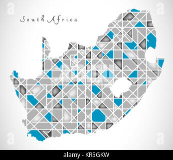 Südafrika Karte crystal style Artwork Stockfoto
