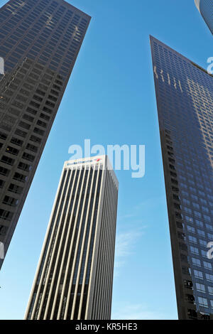 Bank von Amerika Financial Center und der Wells Fargo Center Hochhaus Hochhaus Gebäude in der Innenstadt von Los Angeles, Kalifornien, USA KATHY DEWITT Stockfoto